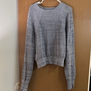 Free People Heathered Gray Crew Neck Sweater Size L